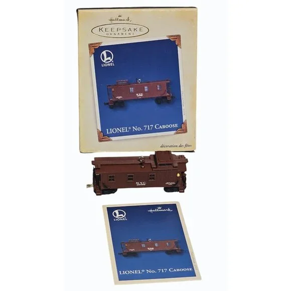 Hallmark Lionel Train No. 714 Boxcar & No. 717 Caboose Ornaments Lot of 2 - Picture 3 of 16